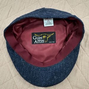Glen App in Blue Tweed Newsboy Cap XL